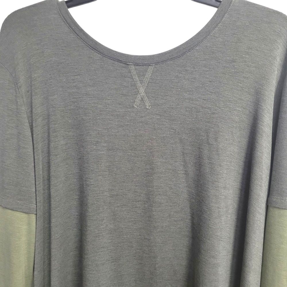 Isaac Mizrahi Live Size X-Large Green 100% Cotton Long Sleeve T-Shirt Top